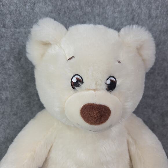 Build A Bear Cream Ivory Teddy Bear Plush 15 Inch Stuffed Animal Toy Brown Nose - Picture 9 of 11